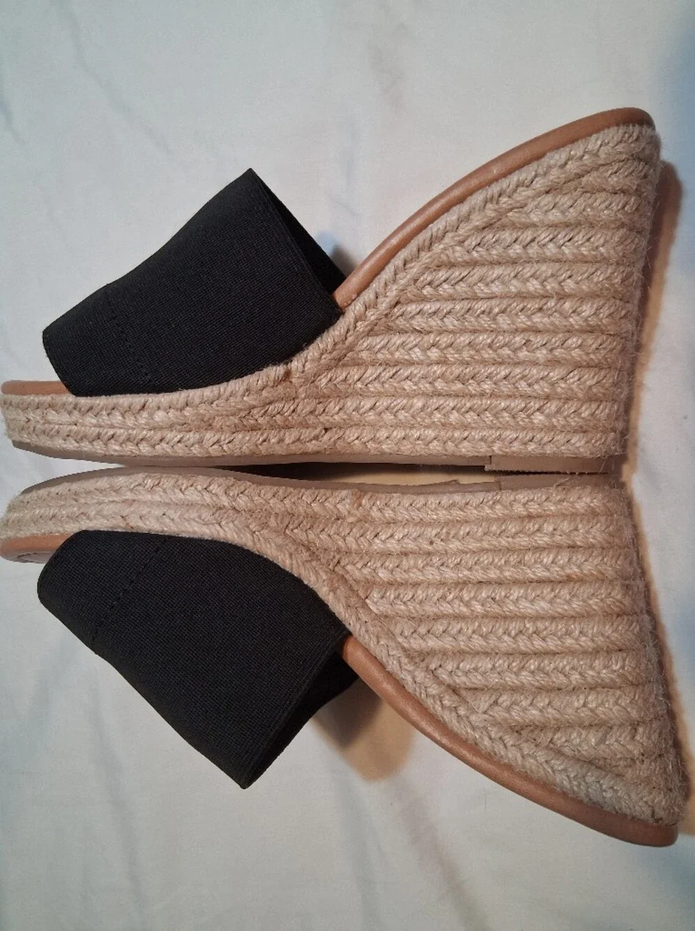 Express Black Elastic Band Espadrille Wedge Sandals Size 7